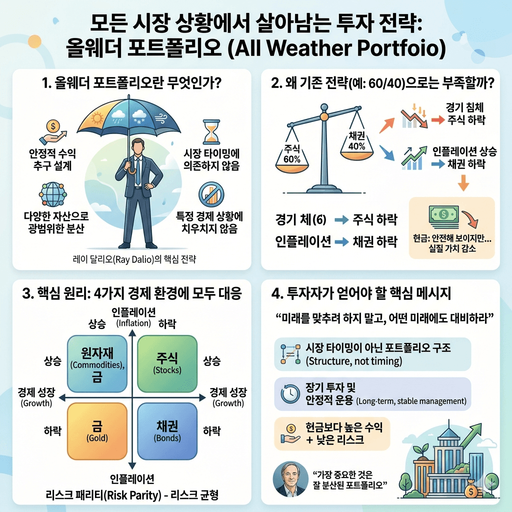 The Concept and Mechanics of an All Weather Portfolio 내용을 설명하는 본문 이미지