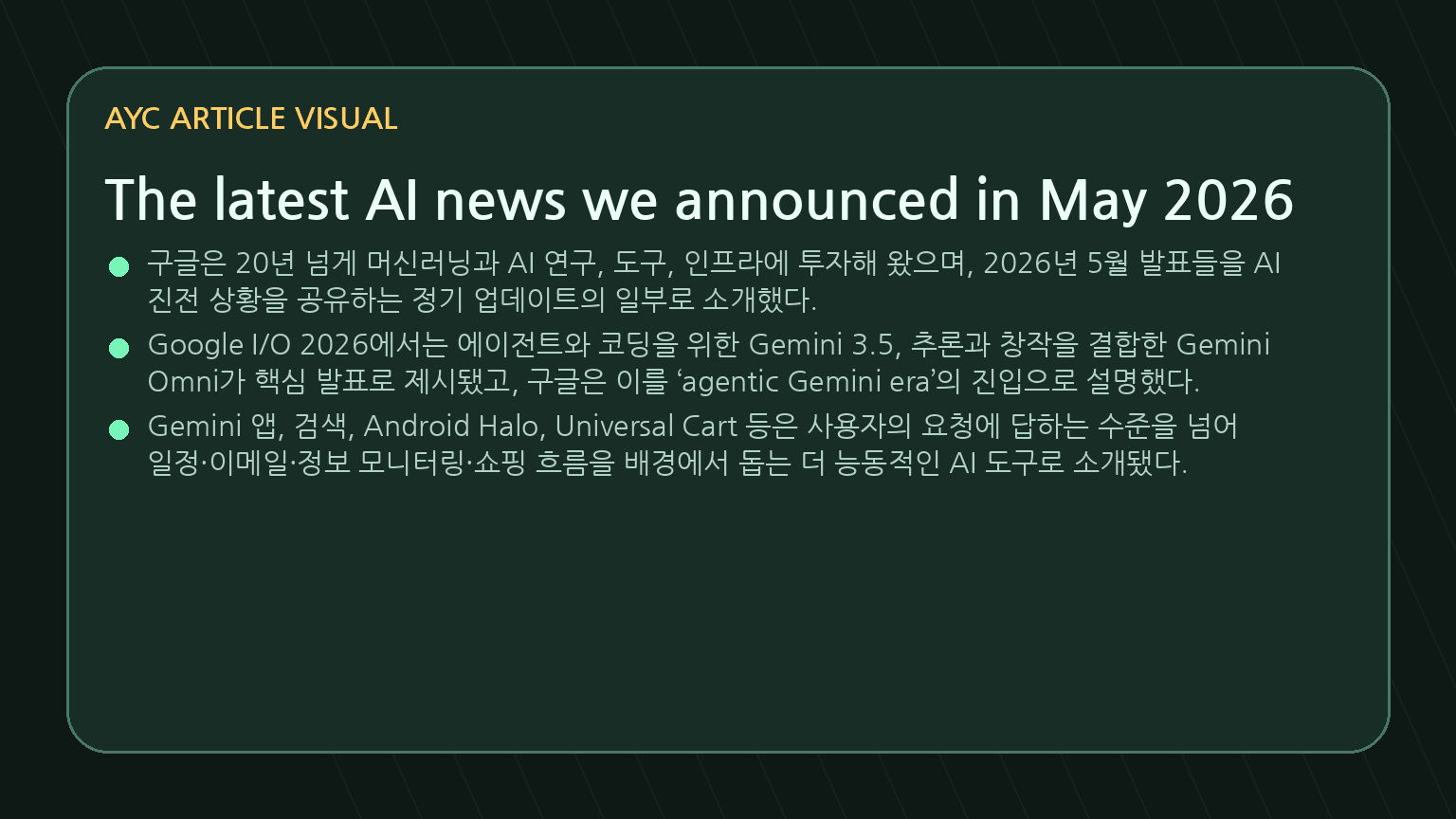The latest AI news we announced in May 2026