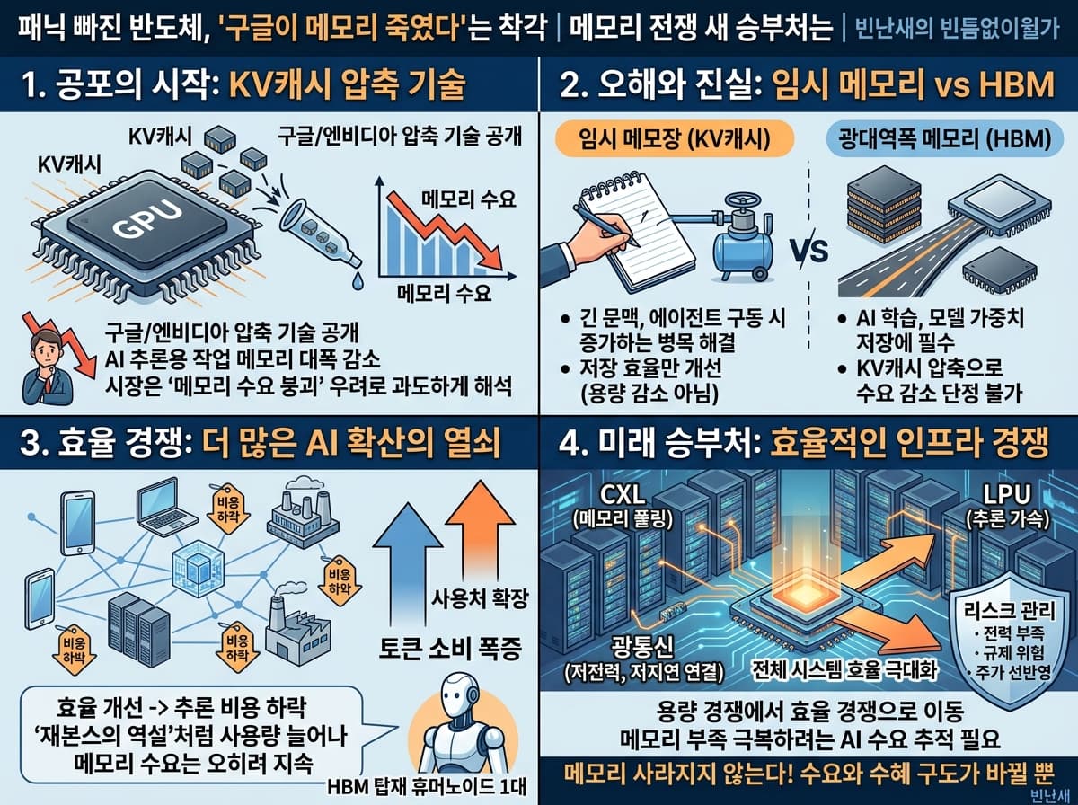패닉 빠진 반도체, ''구글이 메모리 죽였다''는 착각의 핵심 내용을 4단계로 요약한 인포그래픽