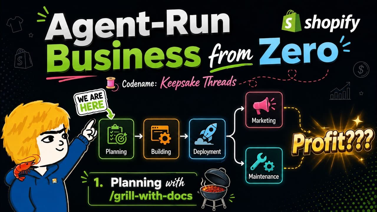 Agent-Run Business from Zero: 1. Planning with /grill-with-docs (Matt Pocock Skill)