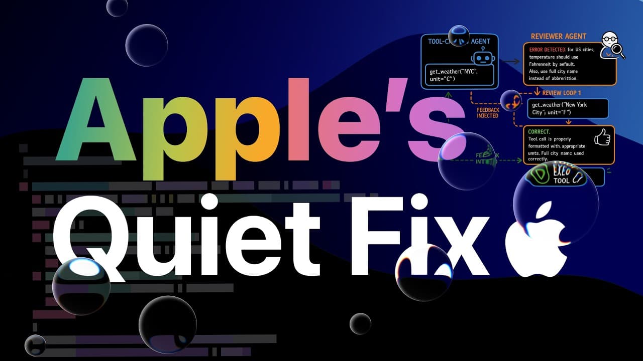 Apple Quietly Solved The Worst Bug In Tool-Calling Agents. Here''s The Architecture.