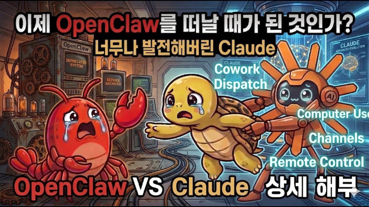 OpenClaw랑 클로드랑 비교해보았습니다! 신기능 많이도 나왔다 Claude Cowork, Dispatch, Code Channels, Computer Use #anthropic