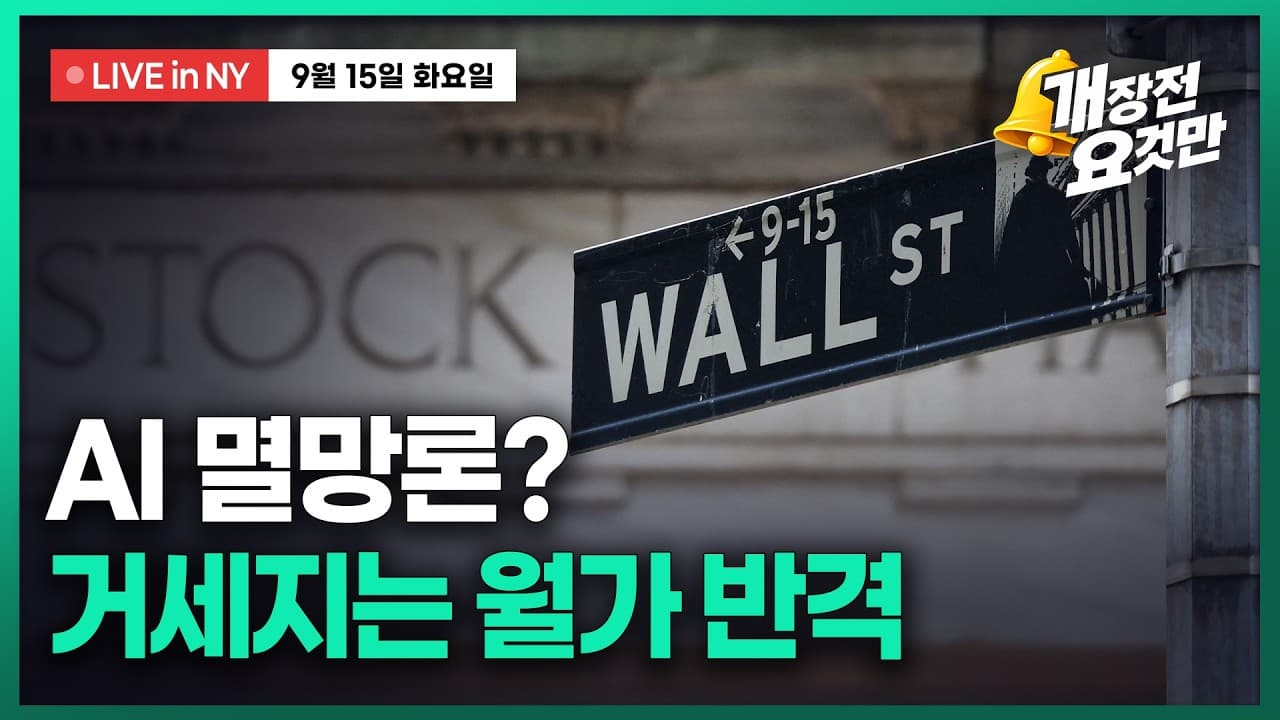 [박신영의 개장전요것만-9월15일] AI 멸망론? 거세지는 월가 반격