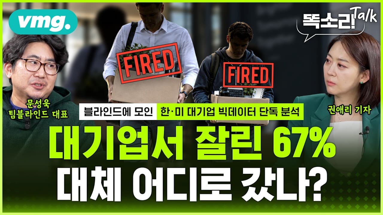 AI 해고''는 핑계? "진짜 이유는 따로 있죠" 한·미 블라인드 데이터에 드러난 대기업들의 속내 / 똑소리Talk / 비디오머그