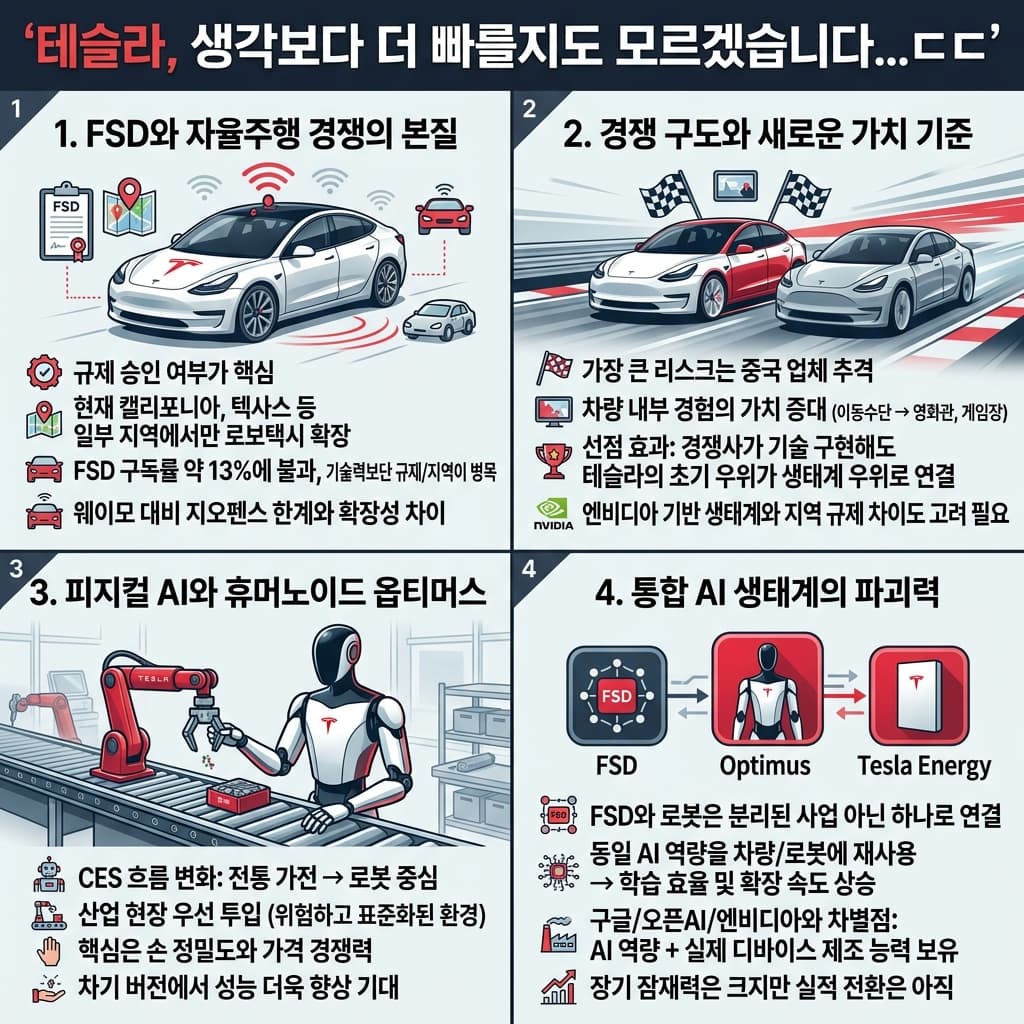 테슬라, 생각보다 더 빠를지도 모르겠습니다...ㄷㄷ의 핵심 내용을 4단계로 요약한 인포그래픽