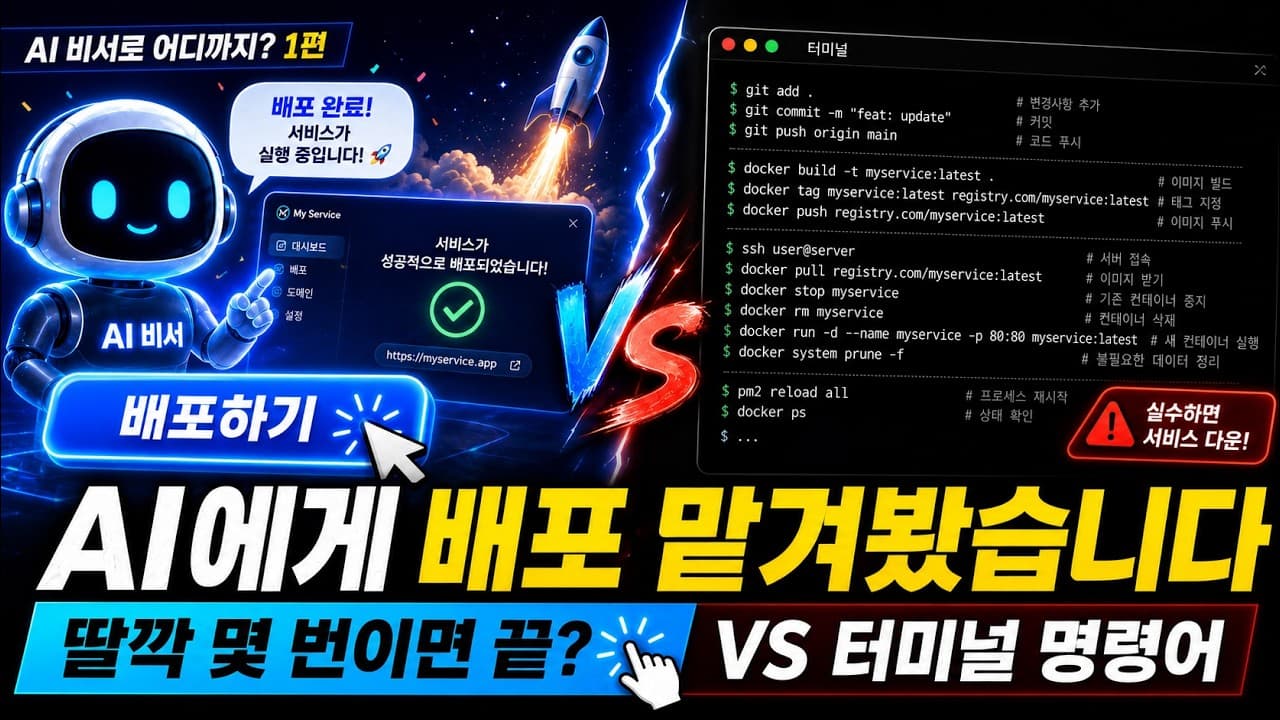 AI 비서에게 배포 한번 통째로 맡겨봤습니다! (개발자가 하던 방식이랑 비교해보기)