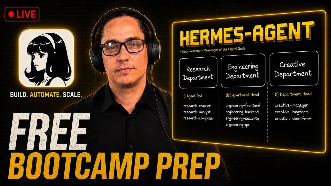 FREE Hermes Agent Bootcamp Prep (LIVE: Watch Me Work)