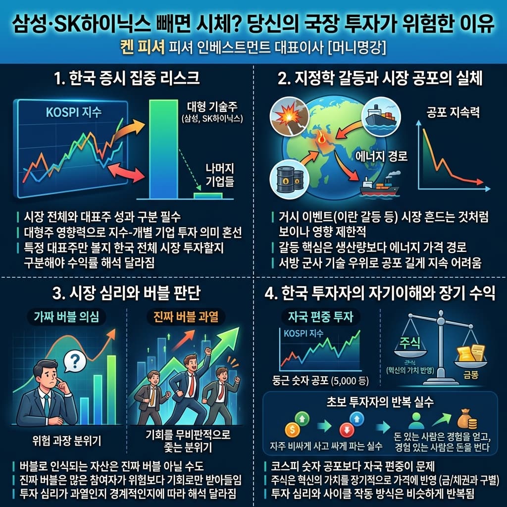 삼성·SK하이닉스 빼면 시체? 당신의 국장 투자가 위험한 이유의 핵심 내용을 4단계로 요약한 인포그래픽