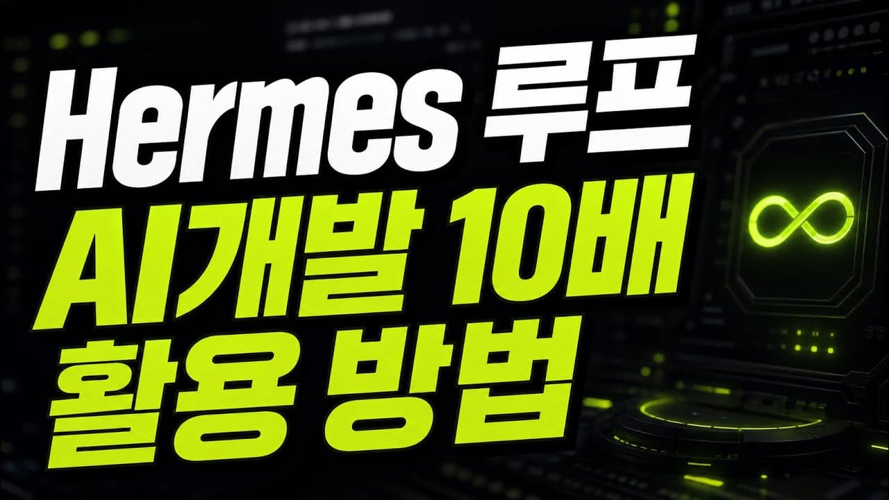 [한글자막] 루프 엔지니어링으로 Hermes 에이전트를 10배 활용하는 법입니다
