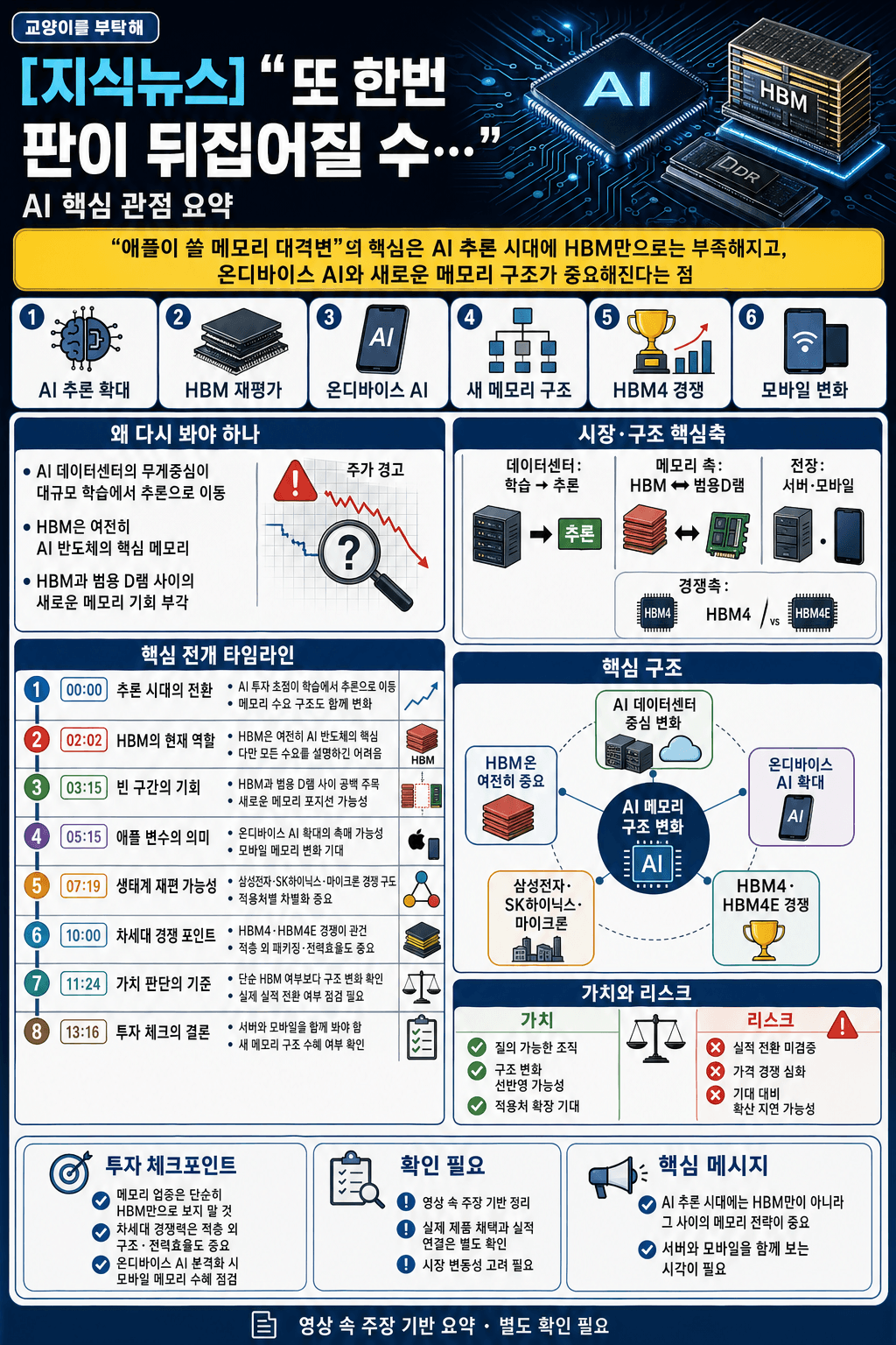 [지식뉴스] "또 한번 판이 뒤집어질 수 있어요" 반도체 투톱 최고 실적에도 못 웃는다..애플이 쏠 ''메모리 대격변''의 실체 (ft.권석준 성균관대 교수) / 교양이를 부탁해 내용을 설명하는 본문 이미지