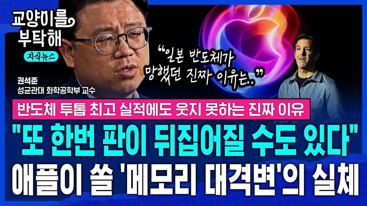 [지식뉴스] "또 한번 판이 뒤집어질 수 있어요" 반도체 투톱 최고 실적에도 못 웃는다..애플이 쏠 ''''메모리 대격변''''의 실체 (ft.권석준 성균관대 교수) / 교양이를 부탁해