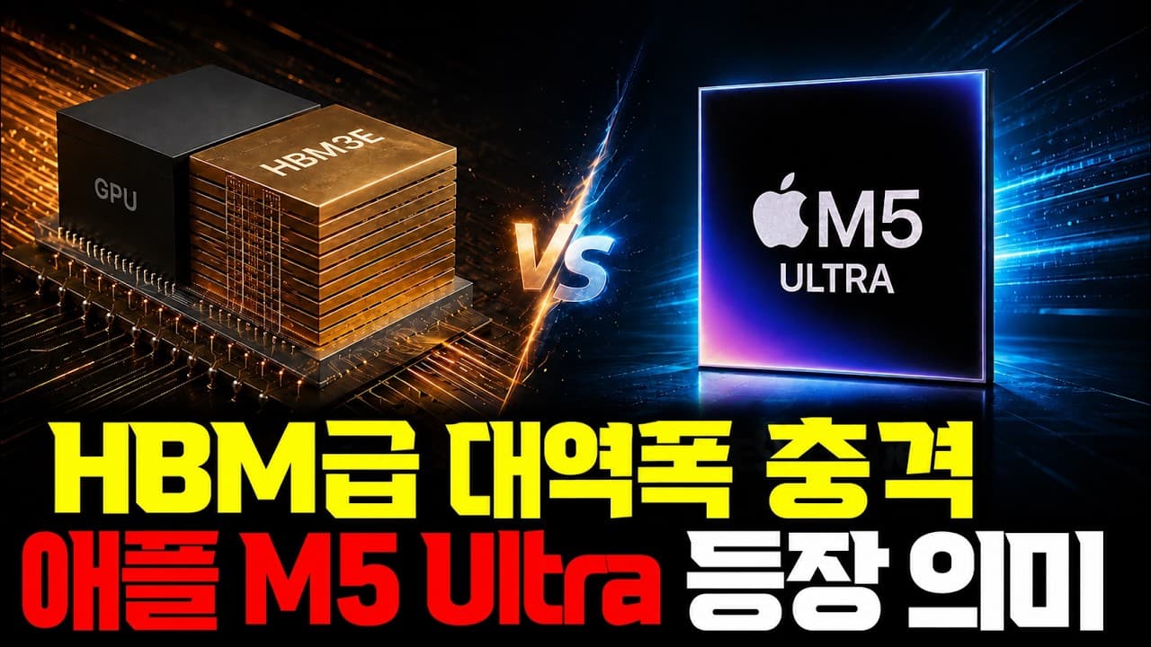 HBM급 미친 메모리 스펙, M5 Ultra 등장... 애플은 에이전틱 AI 시대 강자입니다