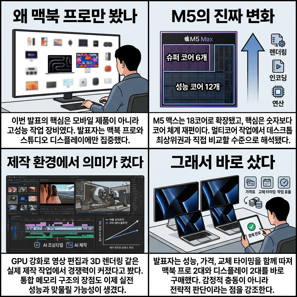애플 발표 보자마자 3000만원 지른 이유의 핵심 내용을 4단계로 요약한 인포그래픽