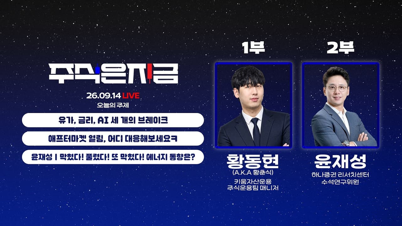 유가, 금리, AI 세 개의 브레이크ㅣ애프터마켓 열림, 어디 대응해보세요ㅋㅣ윤재성 ''막혔다! 풀렸다! 또 막혔다! 에너지 동향은?
