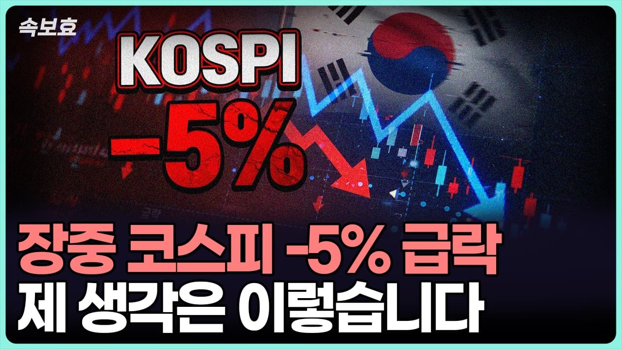 [속보효] 장중 코스피 -5% 급락. 제 생각은 이렇습니다