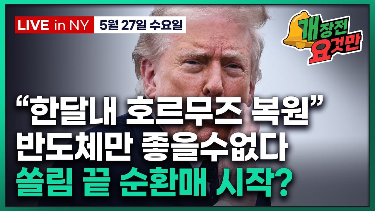 [빈난새의 개장전요것만-5월27일] 반도체 차익실현 빌미된 컨콜?
