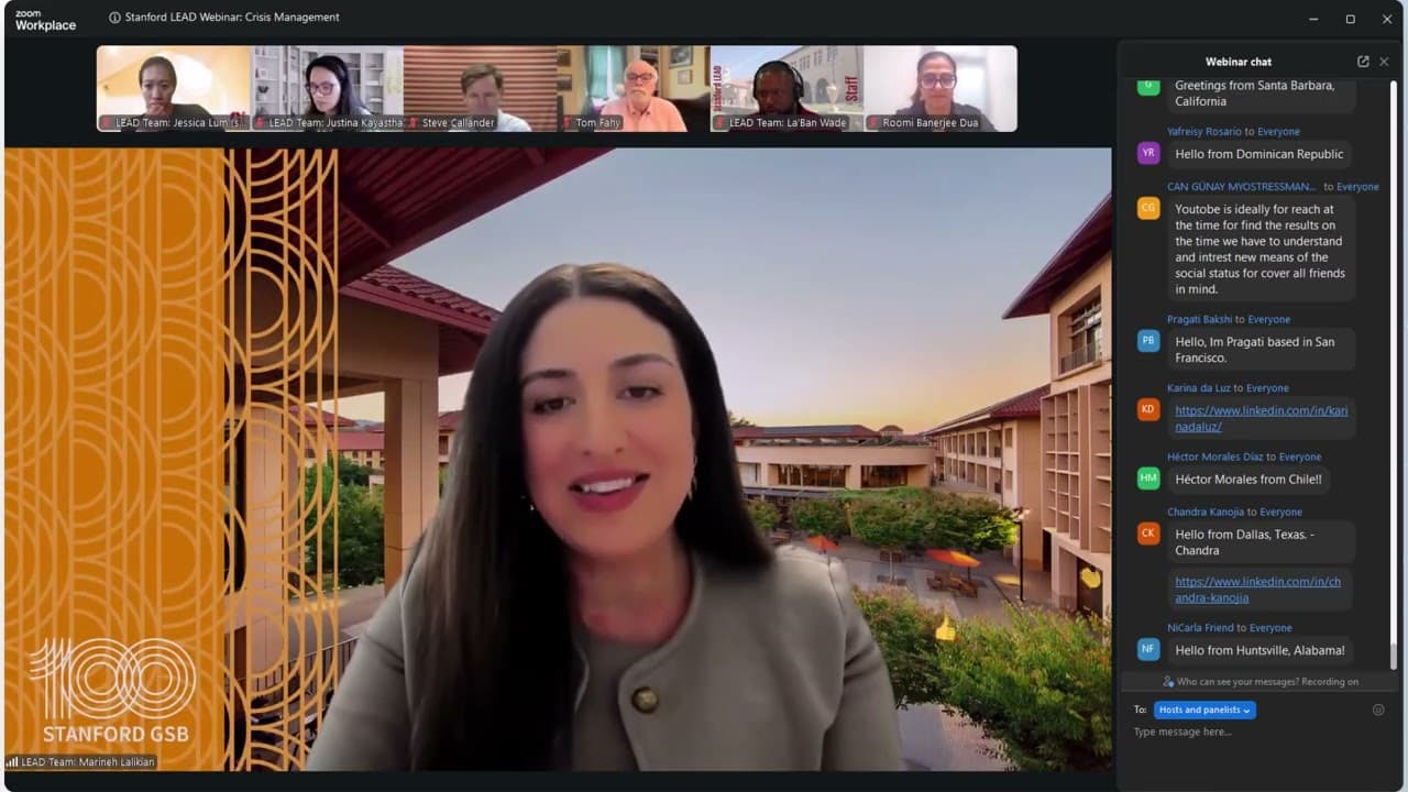 LEAD Webinar on Crisis Management with GSB Faculty Steve Callander