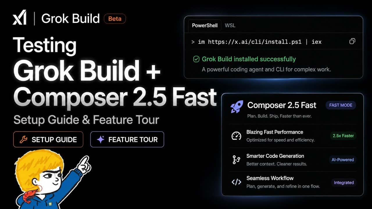 Testing Grok Build + Composer 2.5 Fast (Setup Guide & Feature Tour)