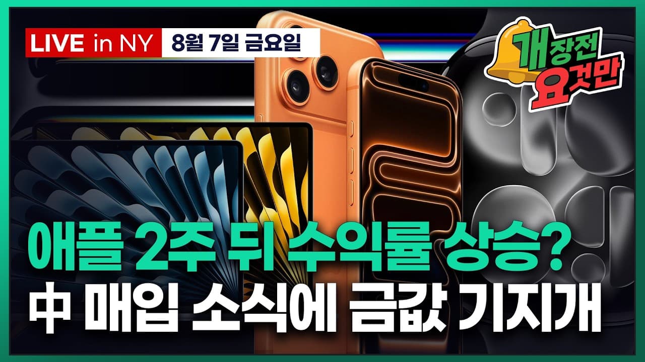 [박신영의 개장전요것만-8월7일] 애플 2주 뒤 수익률 상승?