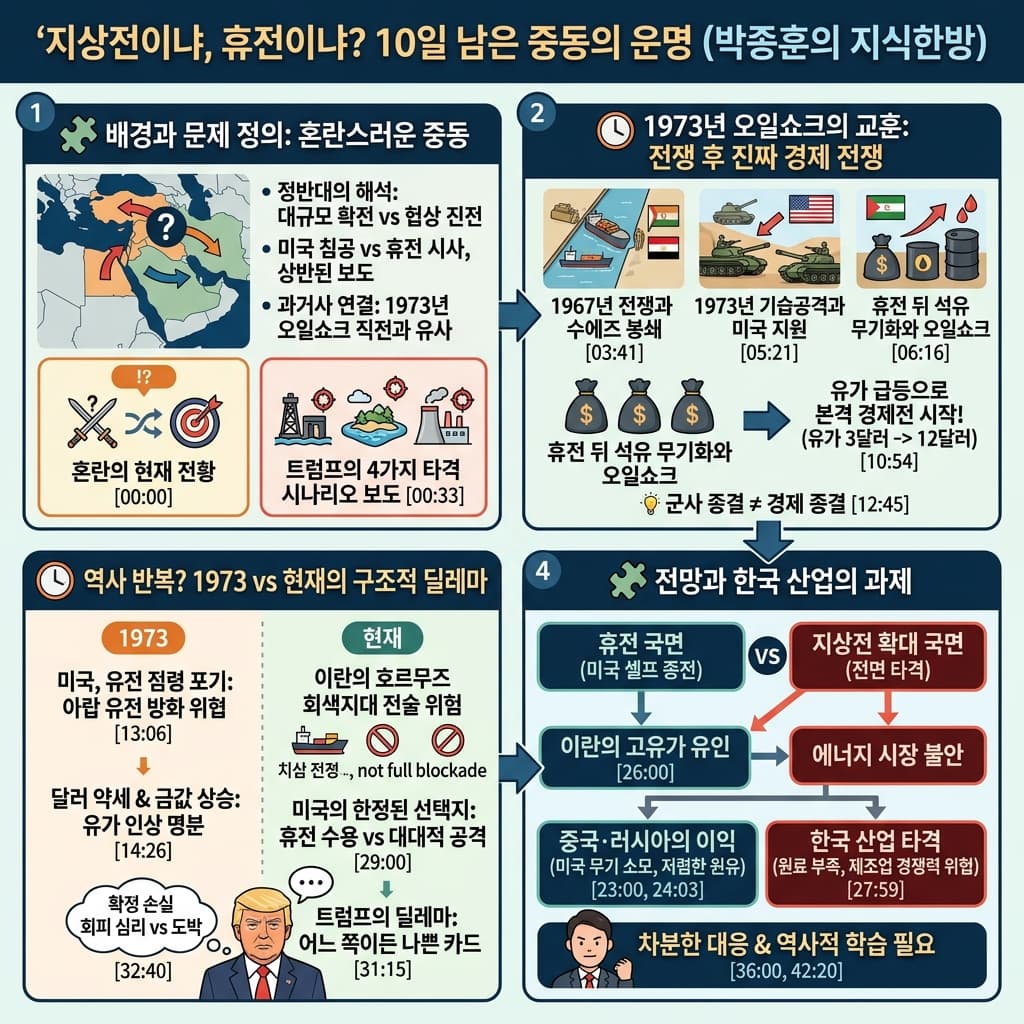 지상전이냐, 휴전이냐? 10일 남은 중동의 운명 (박종훈의 지식한방) 내용을 설명하는 본문 이미지