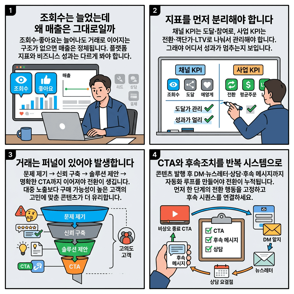 이걸 몰라서 3년을 낭비했습니다의 핵심 내용을 4단계로 요약한 인포그래픽