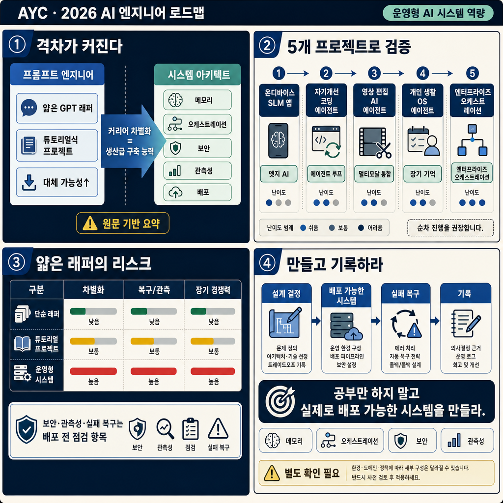 the 2026 ai engineer roadmap 내용을 설명하는 본문 이미지