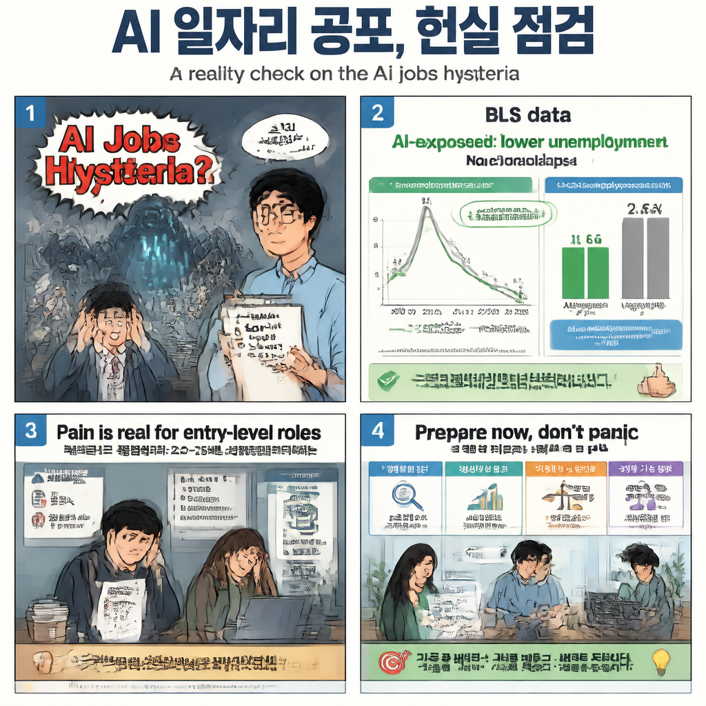 A reality check on the AI jobs hysteria 내용을 설명하는 본문 이미지