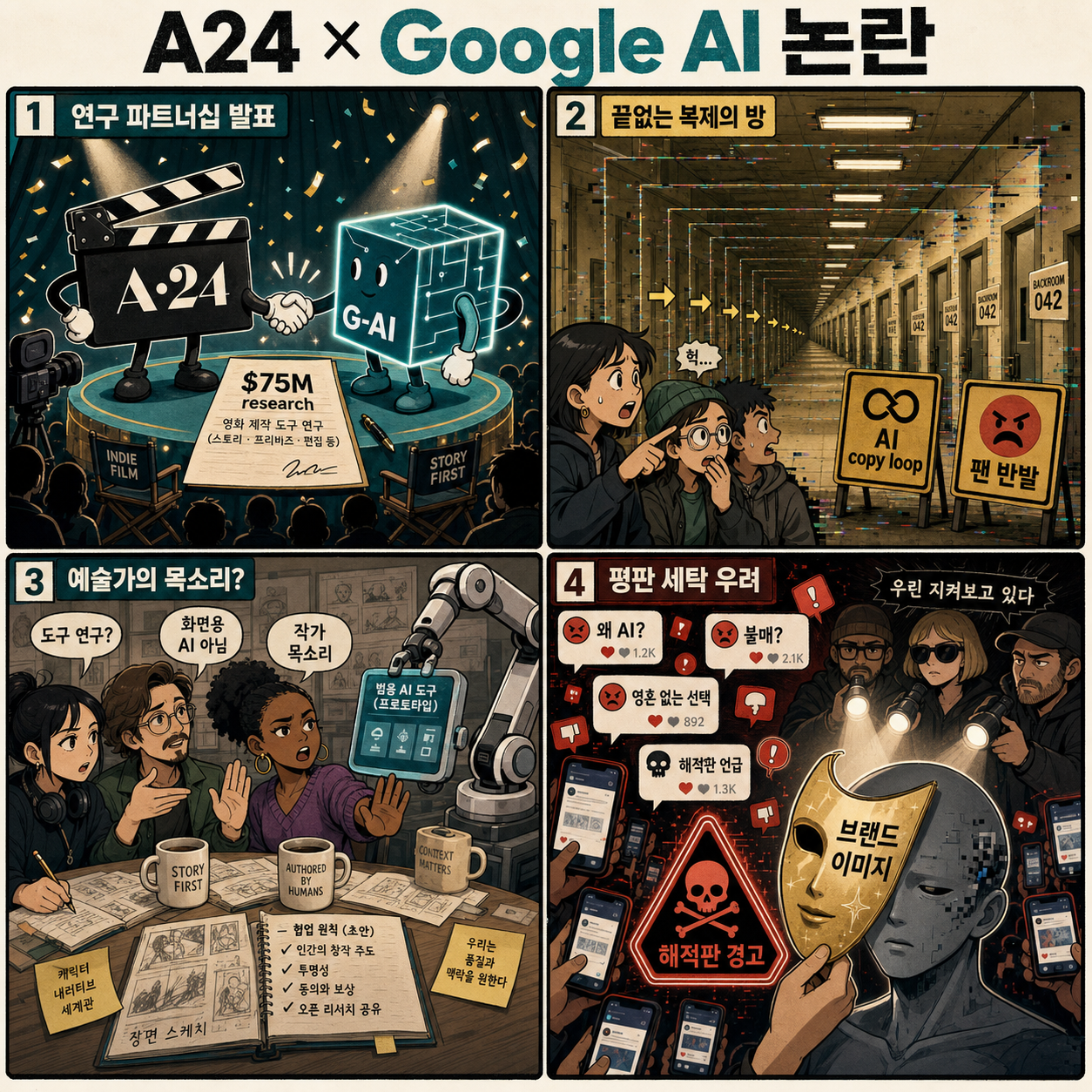 A24 Knows You’re Mad About the Google AI Collab 내용을 설명하는 본문 이미지