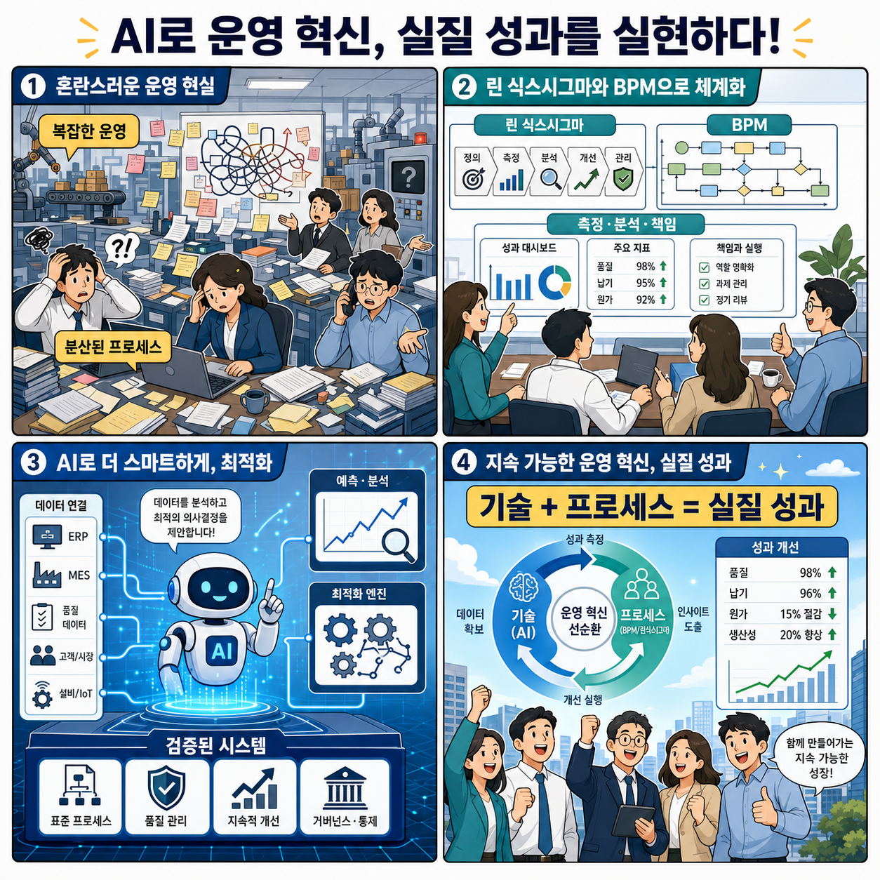 Achieving operational excellence with AI 내용을 설명하는 본문 이미지