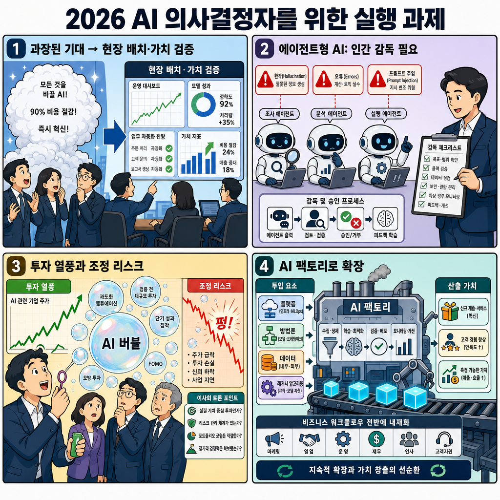 Action items for AI decision makers in 2026 내용을 설명하는 본문 이미지