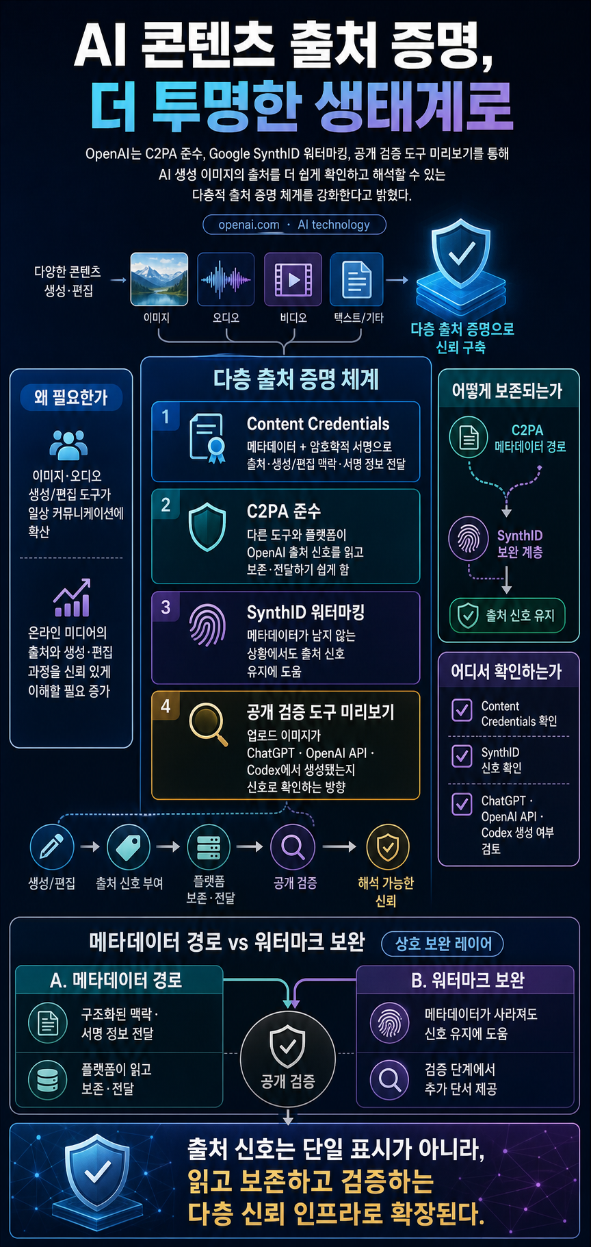 Advancing content provenance for a safer, more transparent AI ecosystem 내용을 설명하는 본문 이미지