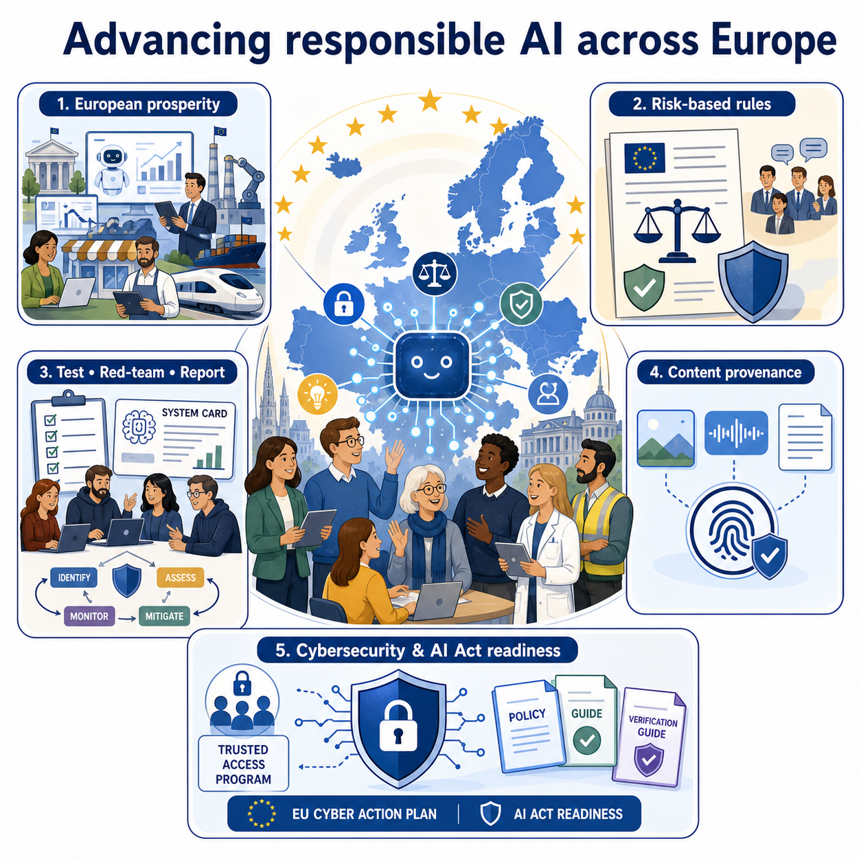 Advancing responsible AI across Europe 내용을 설명하는 본문 이미지