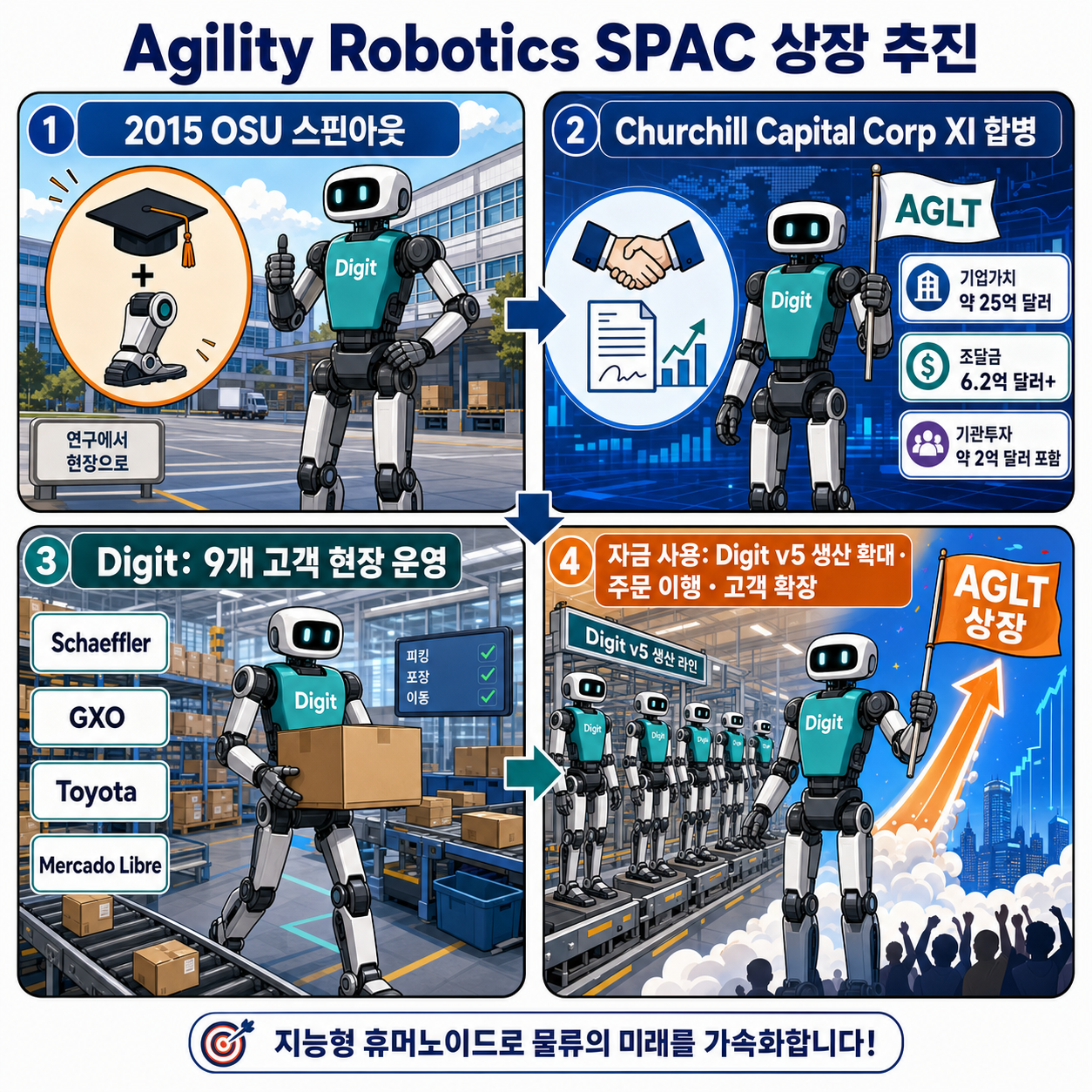 Agility Robotics plans to go public via SPAC in a $2.5B deal 내용을 설명하는 본문 이미지