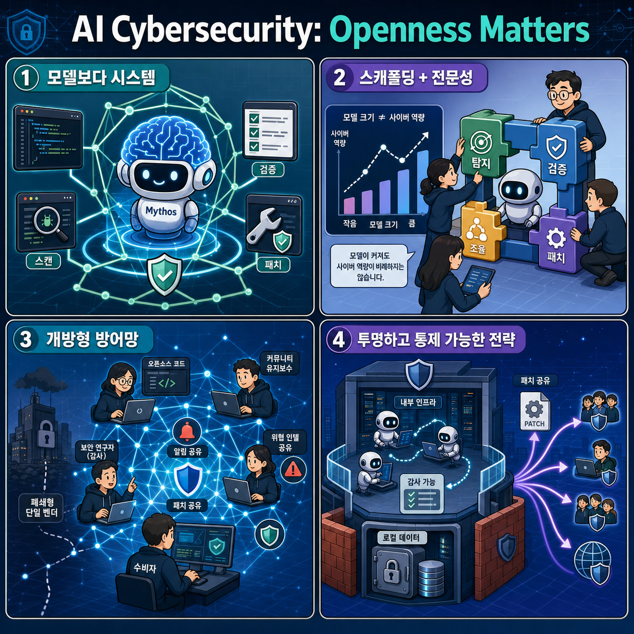 AI and the Future of Cybersecurity: Why Openness Matters 내용을 설명하는 본문 이미지