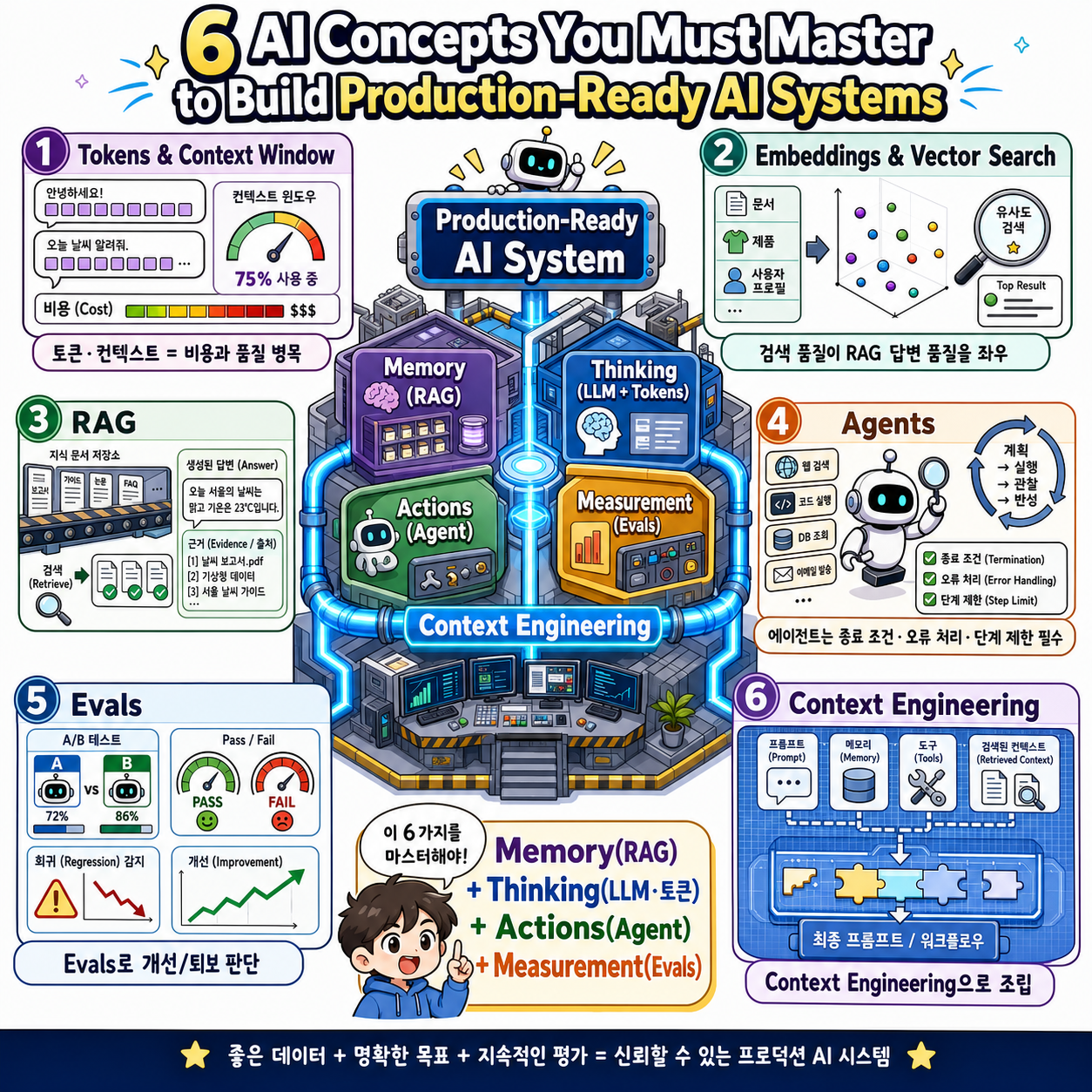 6 AI Concepts You Must Master to Build Production-Ready AI Systems 내용을 설명하는 본문 이미지