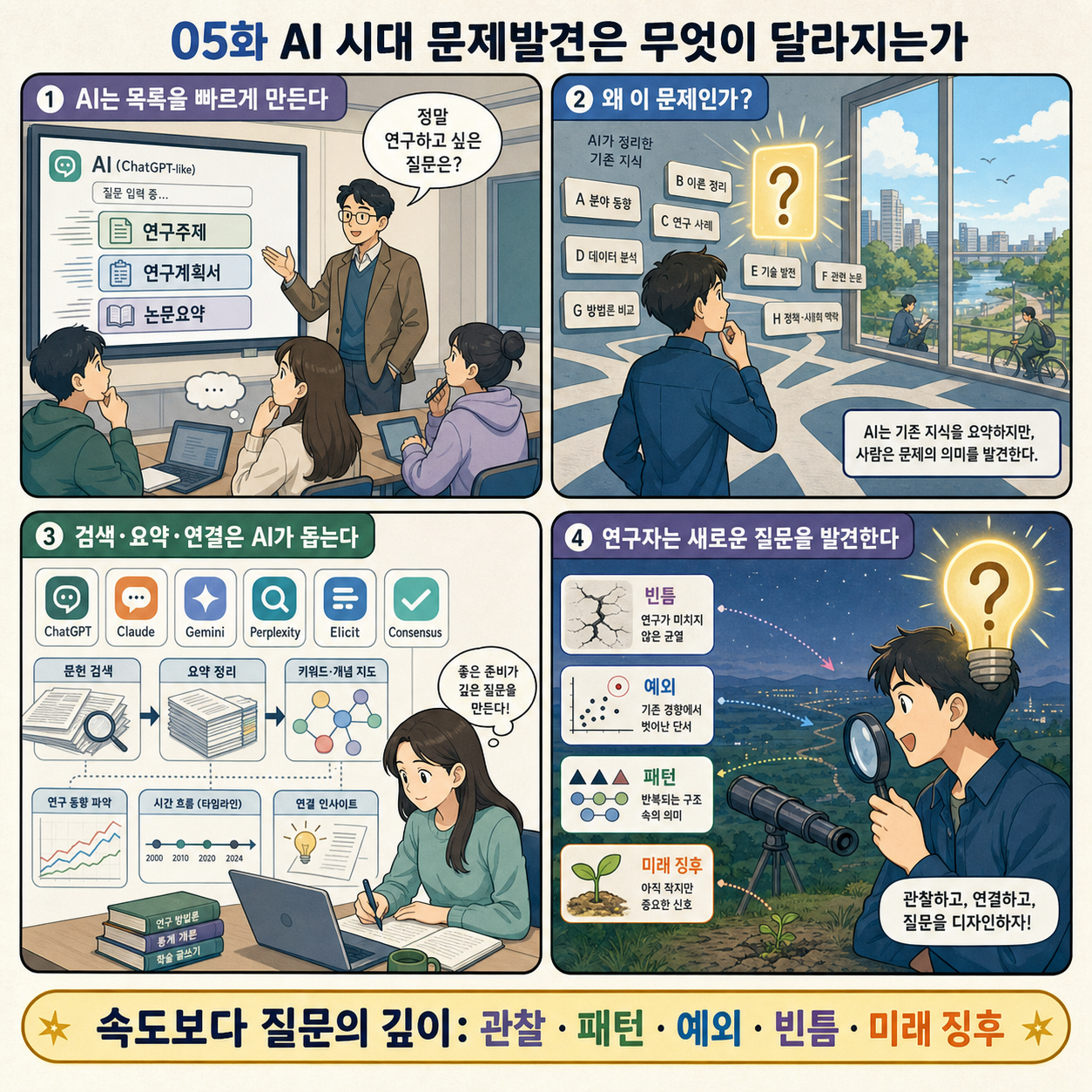 05화 AI 시대 문제발견은 무엇이 달라지는가 내용을 설명하는 본문 이미지