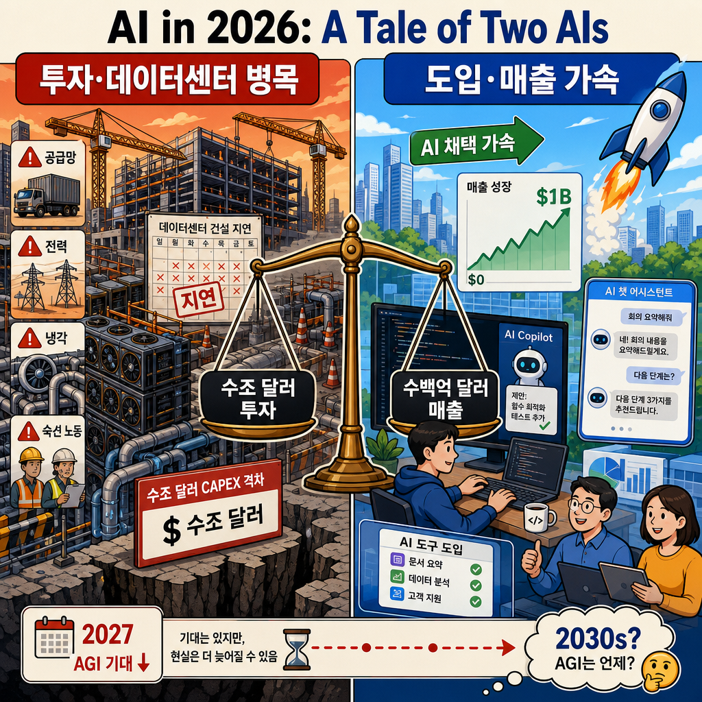 AI in 2026: A Tale of Two AIs 내용을 설명하는 본문 이미지