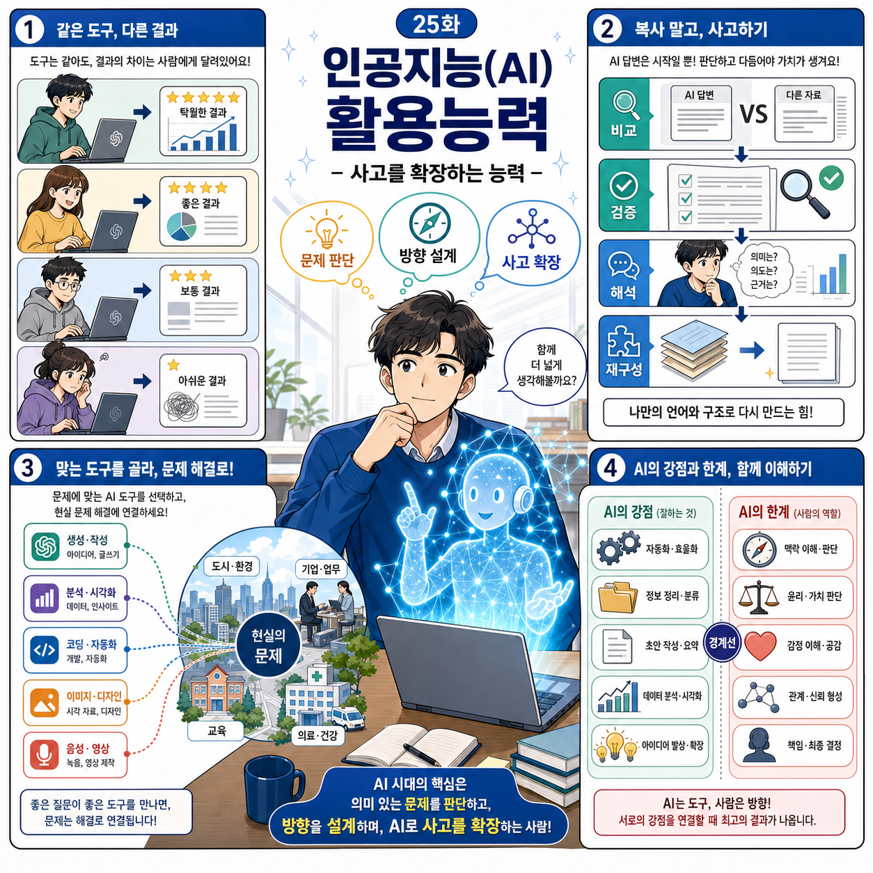 25화 인공지능(AI)활용능력 – 사고를 확장하는 능력 내용을 설명하는 본문 이미지