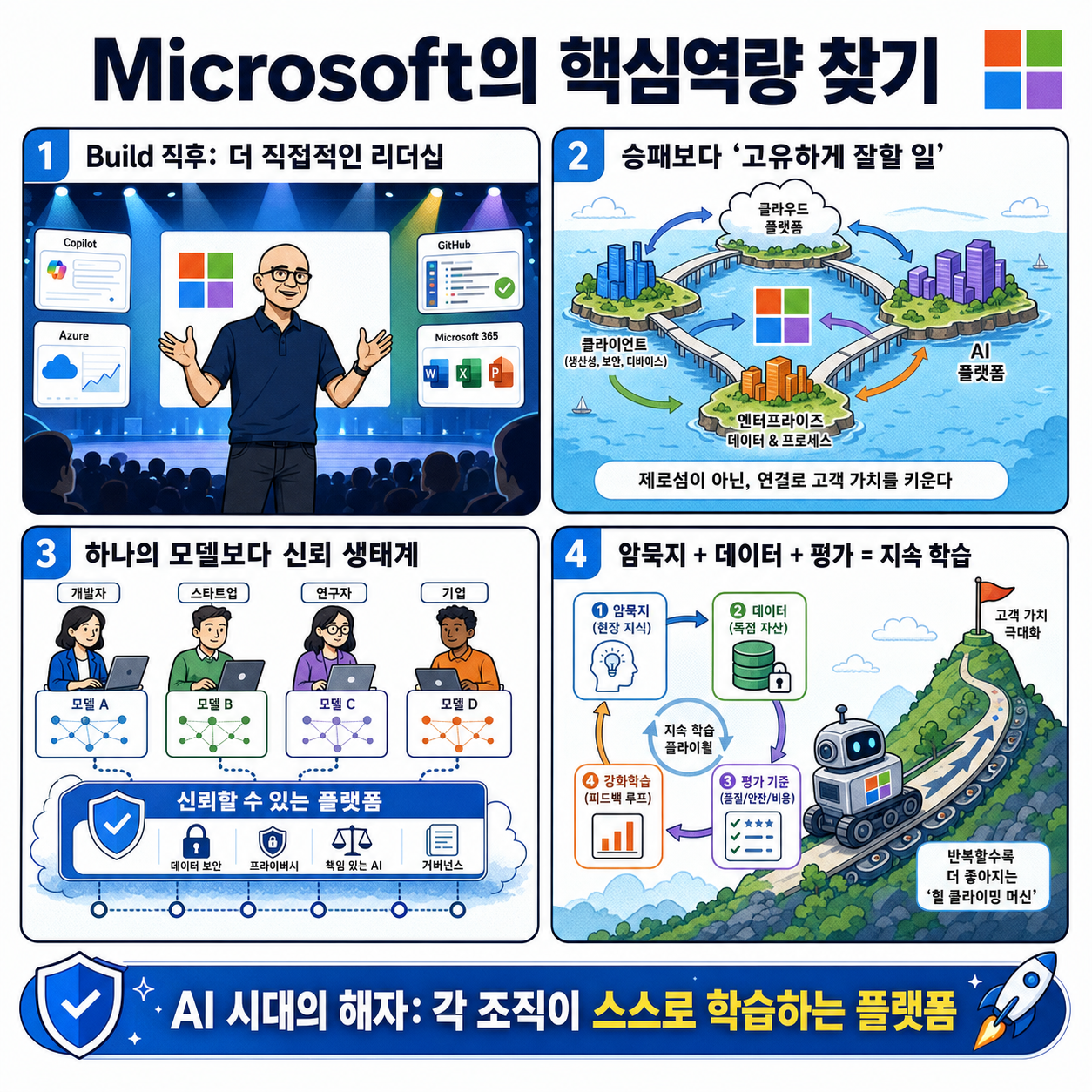 An Interview with Microsoft CEO Satya Nadella About Finding Core Competencies – Stratechery by Ben Thompson 내용을 설명하는 본문 이미지