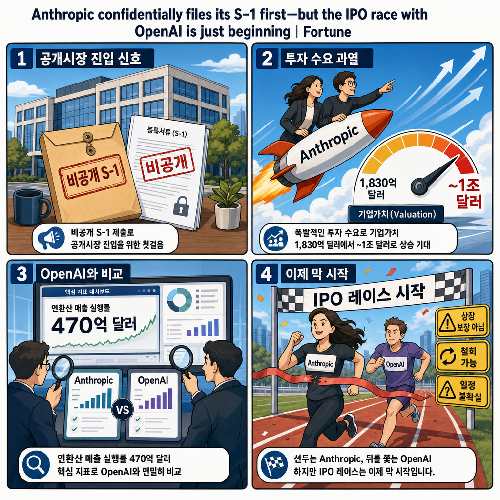 Anthropic confidentially files its S-1 first—but the IPO race with OpenAI is just beginning 내용을 설명하는 본문 이미지