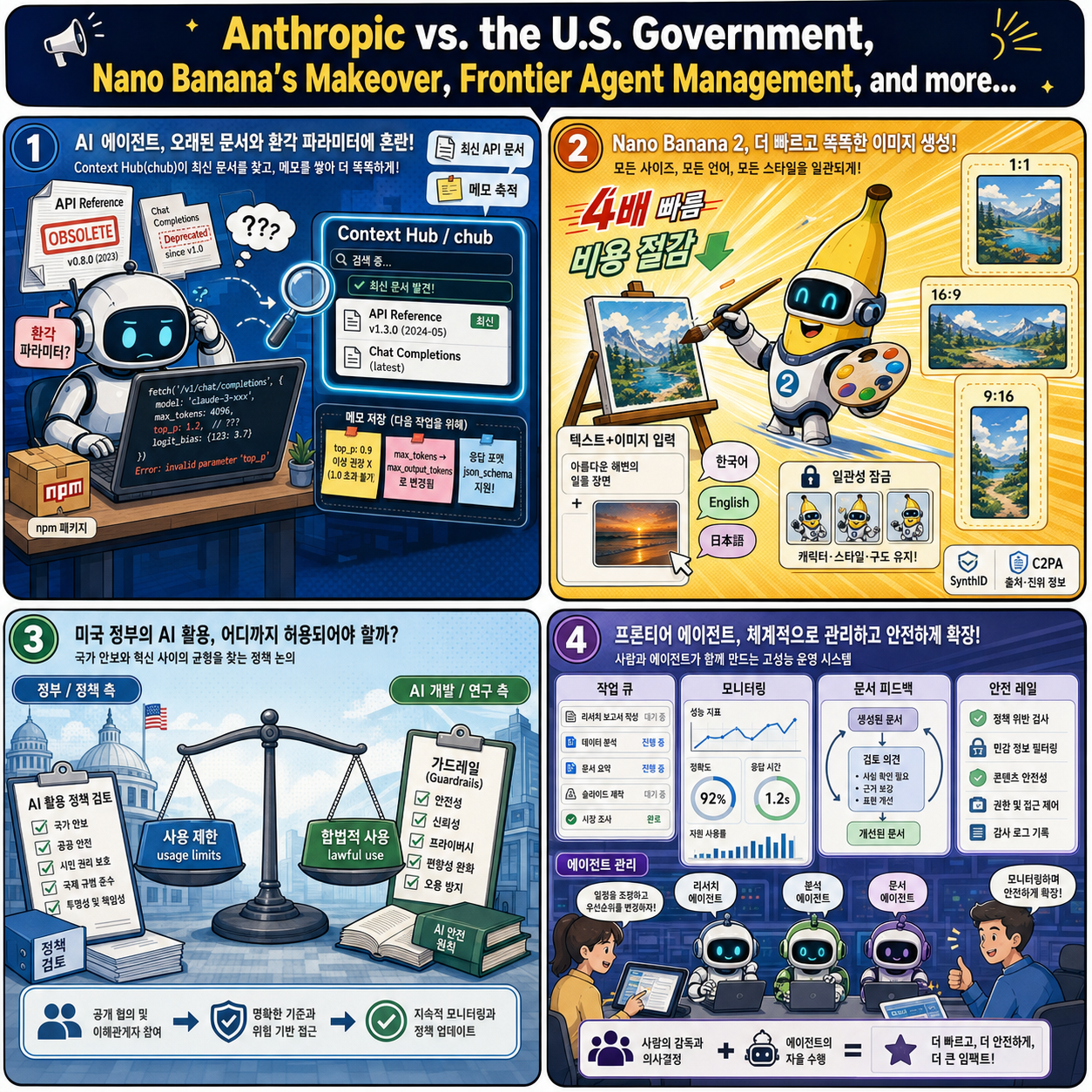 Anthropic vs. the U.S. Government, Nano Banana’s Makeover, Frontier Agent Management, and more... 내용을 설명하는 본문 이미지