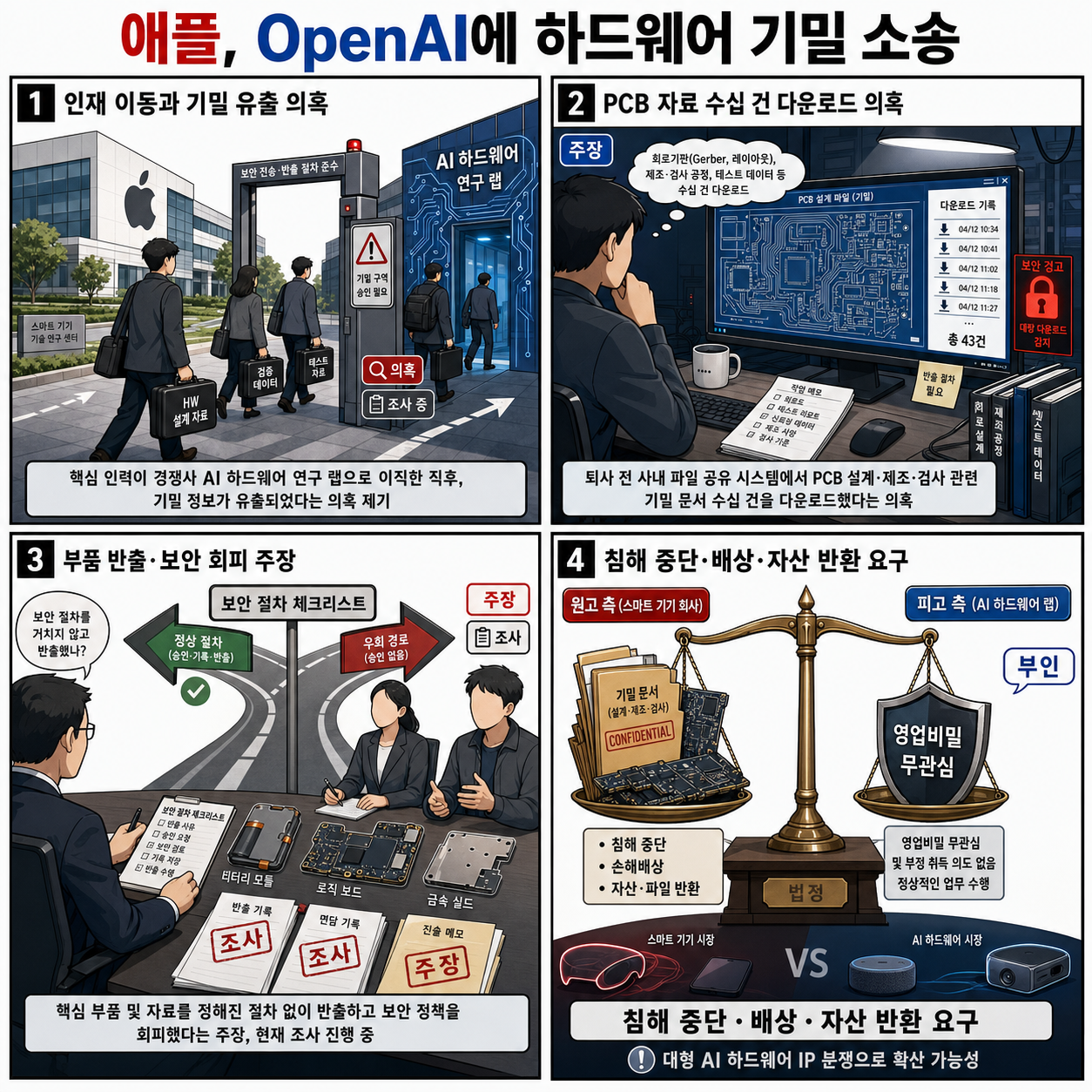Apple Is Suing OpenAI for Allegedly Stealing Hardware Secrets 내용을 설명하는 본문 이미지
