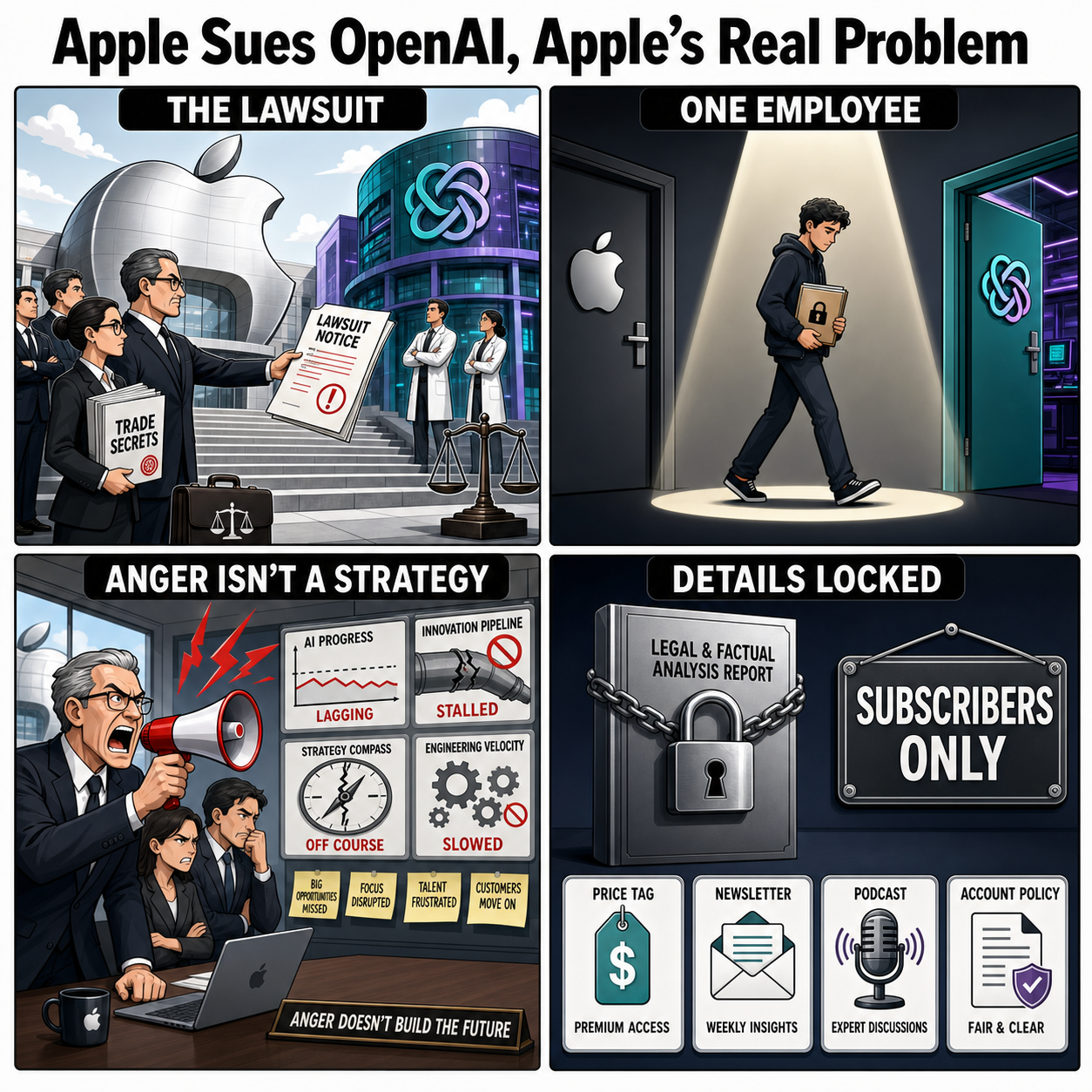 Apple Sues OpenAI, Apple’s Real Problem 내용을 설명하는 본문 이미지