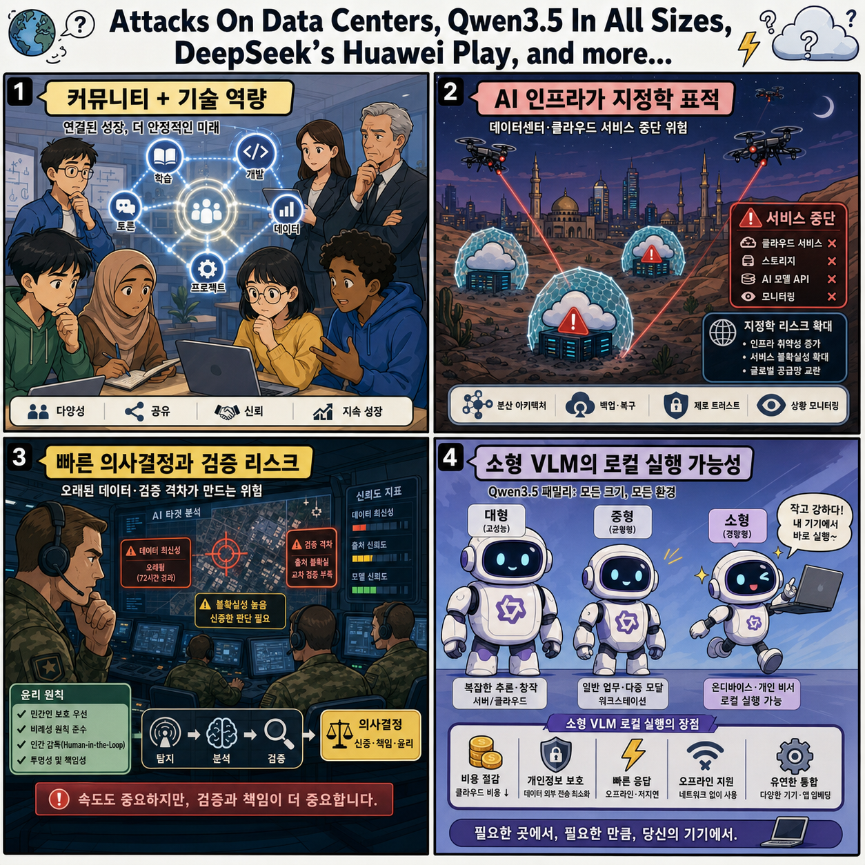 Attacks On Data Centers, Qwen3.5 In All Sizes, DeepSeek’s Huawei Play, and more... 내용을 설명하는 본문 이미지