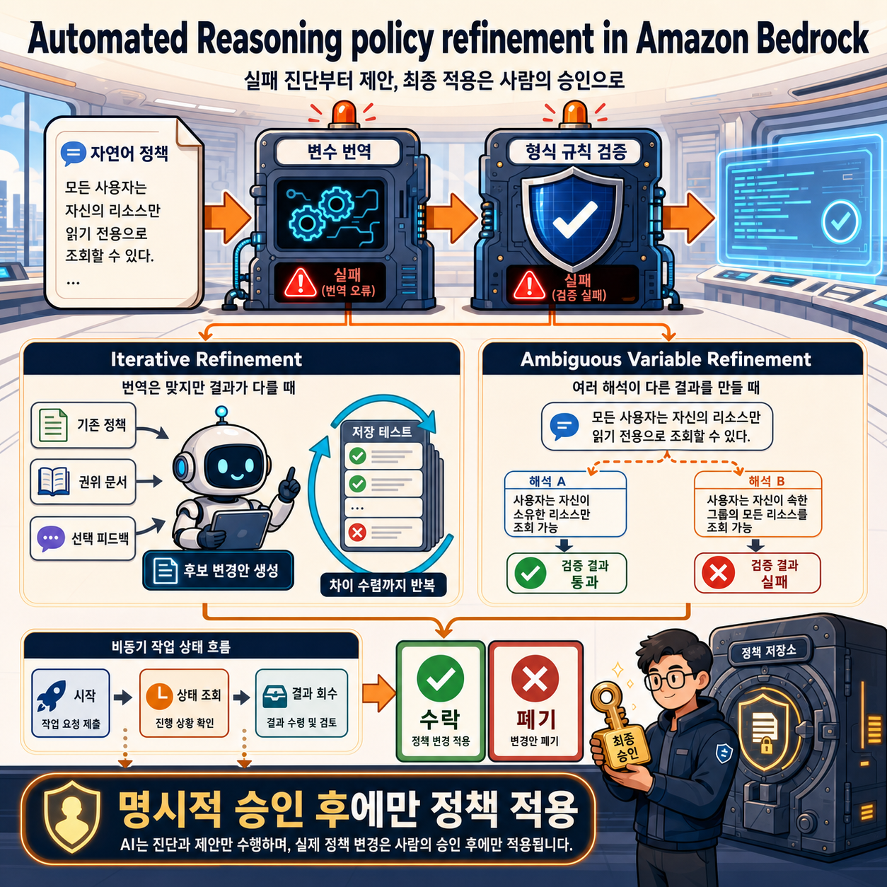 Automated Reasoning policy refinement in Amazon Bedrock 내용을 설명하는 본문 이미지
