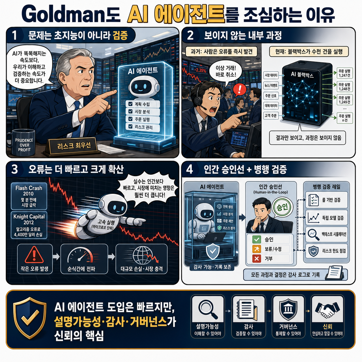 Lloyd Blankfein just put his finger on why even Goldman Sachs is wary of AI agents 내용을 설명하는 본문 이미지