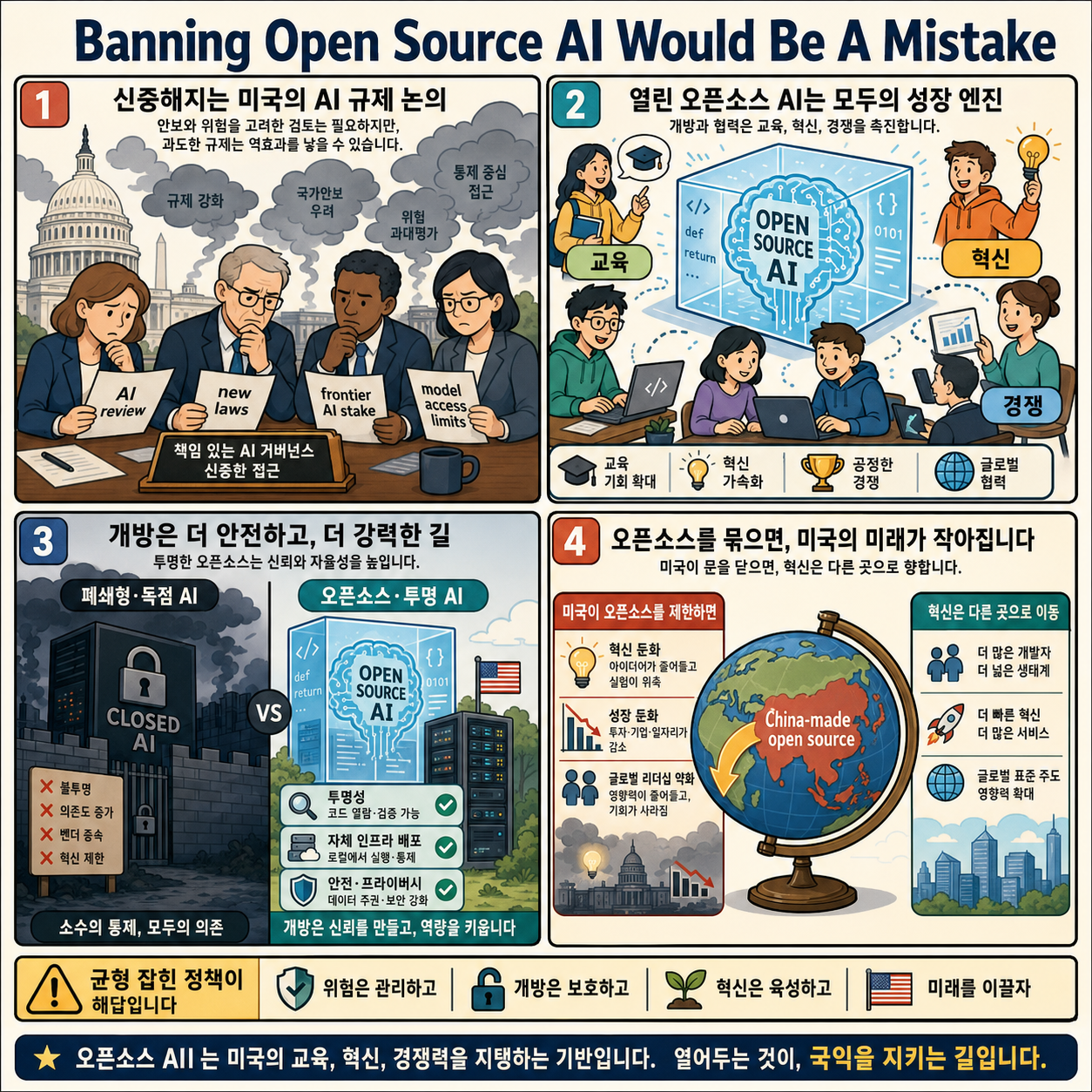 Banning Open Source AI Would Be A Mistake 내용을 설명하는 본문 이미지