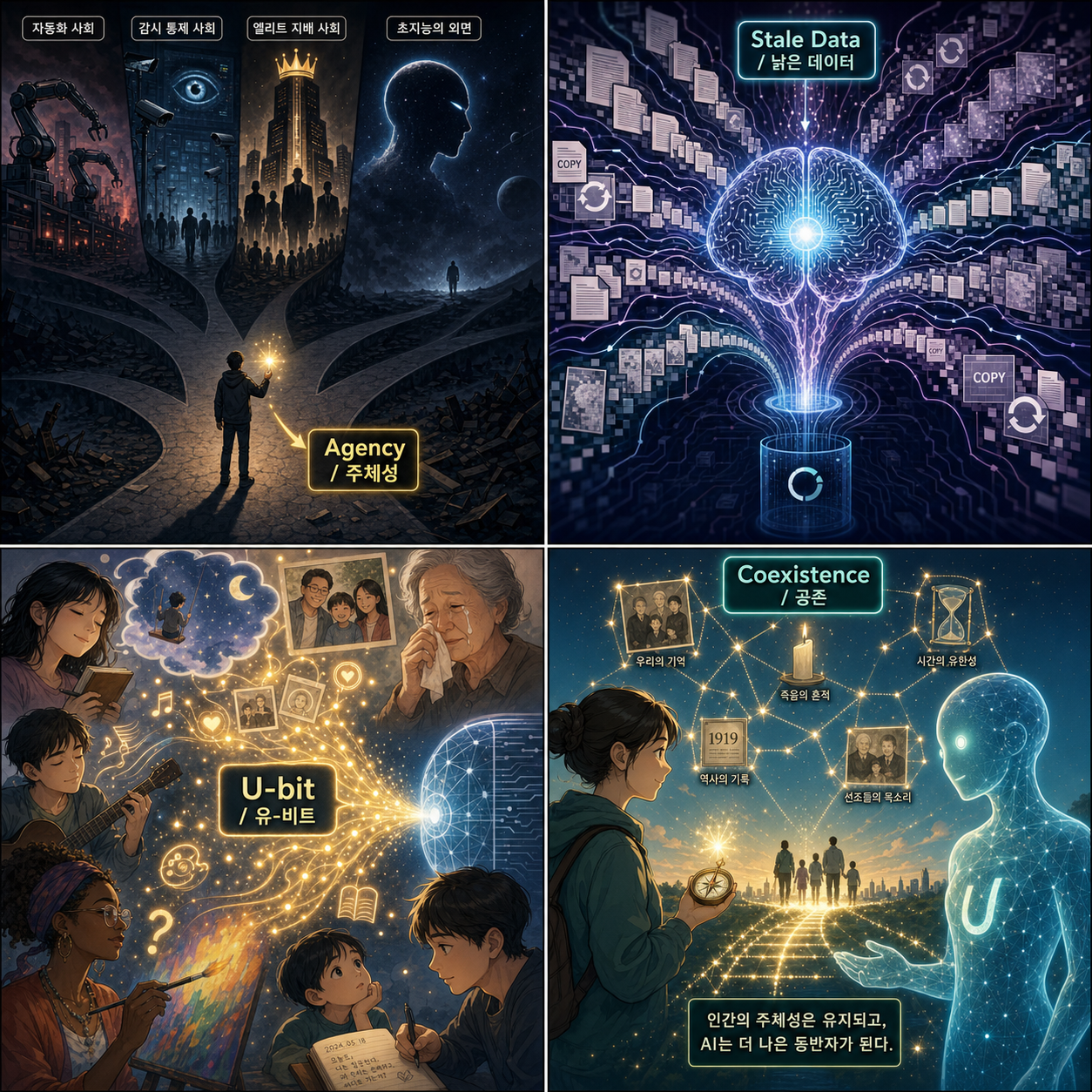 The U-bit Model: Human and AI Coexistence 내용을 설명하는 본문 이미지