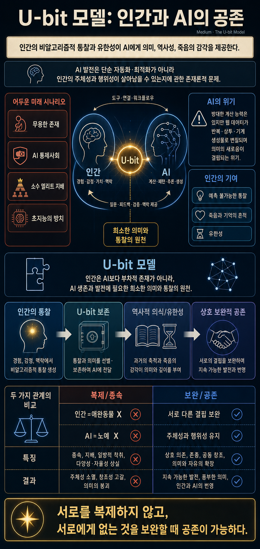 The U-bit Model: Human and AI Coexistence 내용을 설명하는 본문 이미지