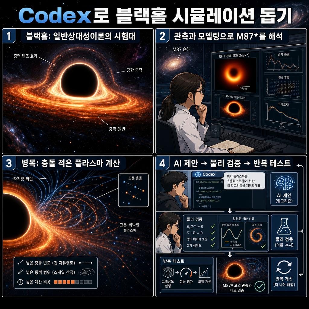 How an astrophysicist uses Codex to help simulate black holes 내용을 설명하는 본문 이미지
